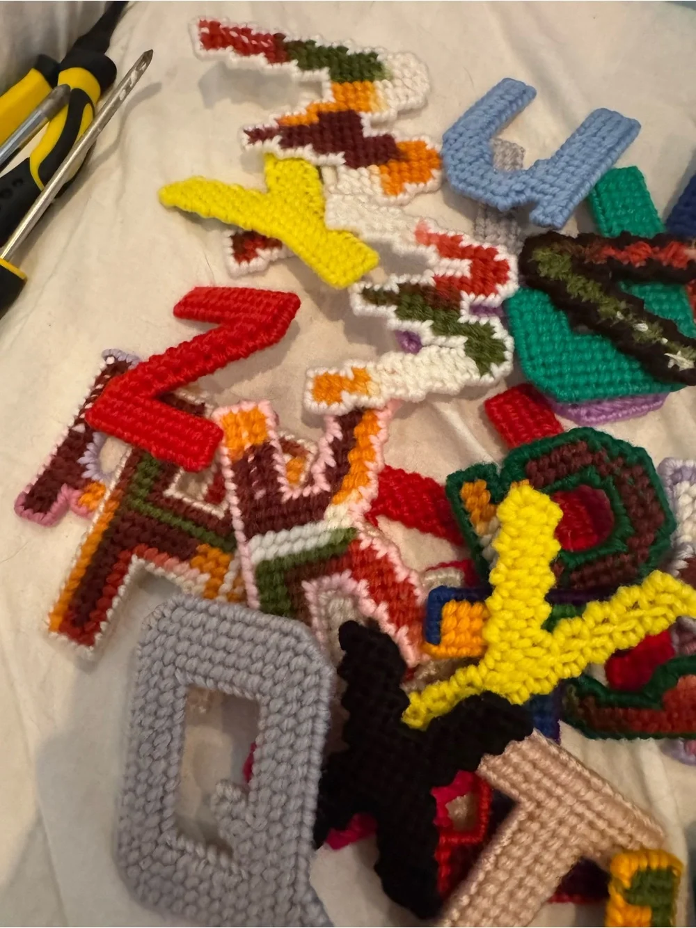 Handmade Colorful Crochet Alphabet Letters - Kids Toys